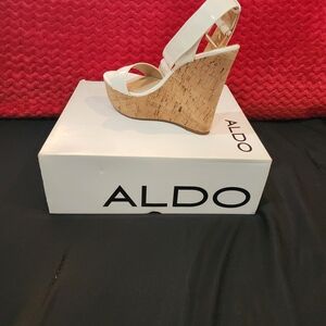 ALDO White Wedge Sandals